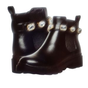 Steve Madden Big Girls Jamulet Bootie in black with rhinestones